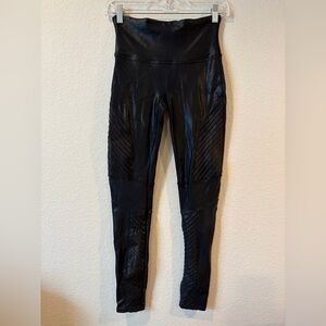 Spanx Women’s Black Moto Faux Leather Leggings - M